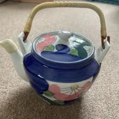 和食器 陶器 急須 花柄 籐持ち手 - メルカリ