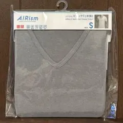 UNIQLO AIRism グレー Vネック Tシャツ Ｓ