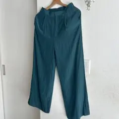 ほぼ新品☆ ROPE ロペ　グリーン　ワイドパンツ ズボン36