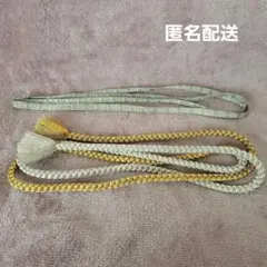 帯締め ゴールド&シルバーの丸組 シルバーの三分紐 2点 美品