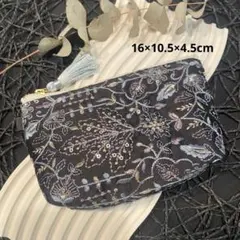 インド刺繍リボン 化粧ポーチ マルチポーチ 小物入れ ハンドメイド