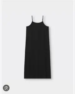 GU リブキャミソールワンピース　ブラック　S