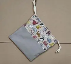 2229② ねこ柄 ハンドメイド コップ袋 巾着袋 入園入学