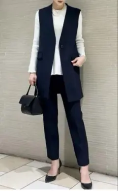 SALE 【UNITED ARROWS 】 Vネック ノーカラーミドルベスト