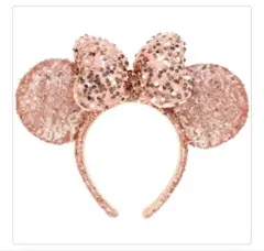 【美品】ディズニー シー　ミニー　ピンクゴールド　スパンコール　カチューシャ