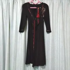 OZZ ONESTE 同柄ベルト付き和風刺繍カシュクールワンピース