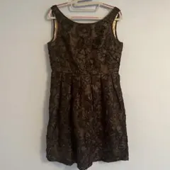 グレイスコンチネンタル　フラワー刺繍 ノースリーブ ワンピース