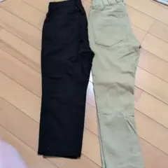 ロングパンツ 2本セット ブラック ベージュのサムネイル