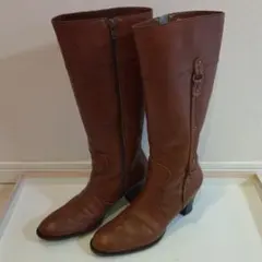 オゥバニスター 23 本革キャメルのロングブーツ 履きやすい♡