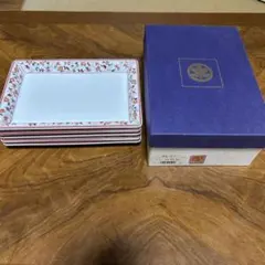 【にこ♡様専用】花柄 長角皿 5枚セット✖️3 共箱付き