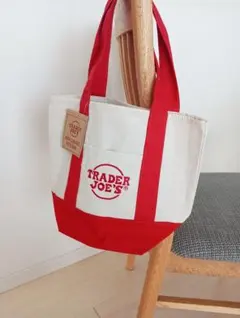 TRADER JOE'S ミニキャンバストートバッグ　レッド　現地調達