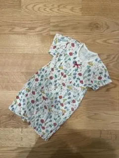 花プリントロンパース カバーオール50-60cm