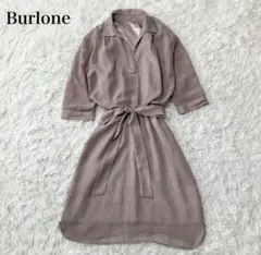 ブルローネ シャツワンピース 9AR ウエストリボン フレア Aライン 上品