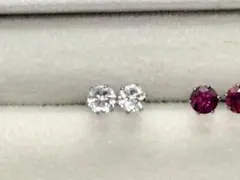 260107-1 天然石　アクアマリン4mm ピアス