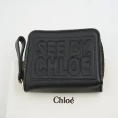 未使用品 SEE BY CHLOE シーバイクロエ 折り財布 エンボス ブラック