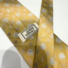 GIANNI VERSACE ネクタイ イエロー ストライプ メデューサ