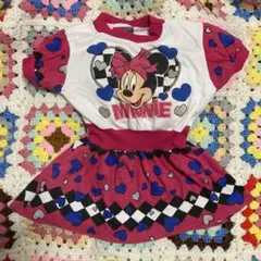 ミニーマウス ワンピース 半袖 3t キッズヴィンテージ 古着