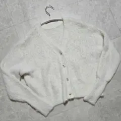 ティティベイト titivate シャギーニットカーディガン S アイボリー