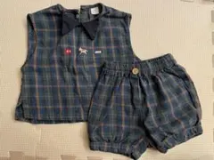 cottoli チェック柄トップスとパンツ セット 80 フォーマル 男の子