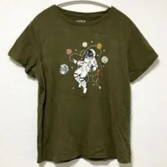 人気✨️シーイン【L】宇宙飛行士プリント Tシャツ ユニーク おもしろ グリーン
