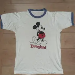 ディズニー　ミッキー　リンガーTシャツ