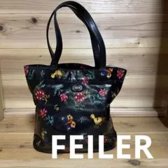 FEILER フェイラー トートバッグ ハイジシリーズ　ネイビー 蝶 花柄 FEILER フェイラー トートバッグ ハイジシリーズ ネイビー 蝶 花柄