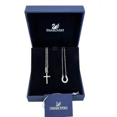 【美品】スワロフスキー ネックレス 2点セット クロス × 馬蹄 豪華