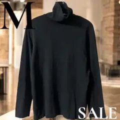 「即日発送」M UNIQLOブラック タートルネック 長袖ニットセータートップス