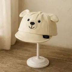 くま耳 ベビーキャップ 男女兼用 ナチュラルカラー 新品