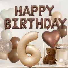 誕生日　バルーン　くすみ 数字 ナンバー  誕生日飾り風船セット　100日祝い