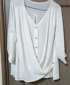 GLACIER L ホワイト シャツ ボタン付き