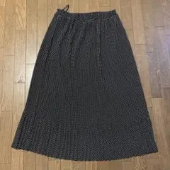 黒白ドット プリーツスカート M-L