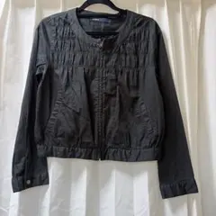 ブラック ノーカラージャケットのサムネイル