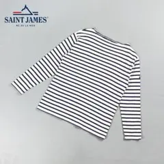 美品 セントジェームス ボートネックボーダーカットソー 紺 白 S*CD1095