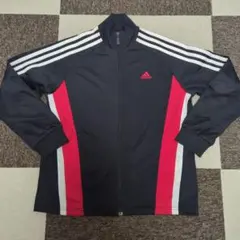 ★おすすめ★adidas ファスナー付きジャージ黒 赤 150cm