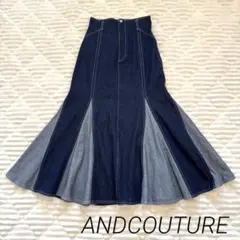 And Couture 配色デニムマーメイドスカート S ハイウエストのサムネイル