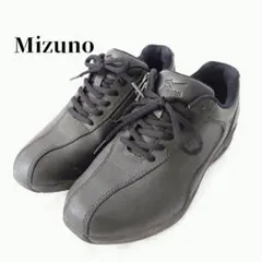 ミズノ ウォーキングシューズ レースアップ レザースニーカー 24cm