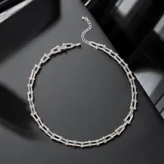 ハードウェア　リンクネックレス　ゴールド　U字ネックレス