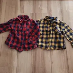 ギンガムチェック　レッドイエロー　95サイズ 2点セット
