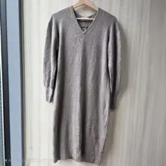 greenlabelrelaxing Vネック ニット ワンピース モカ F