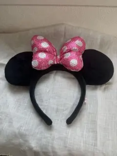 ミニーマウス カチューシャ 黒とピンク