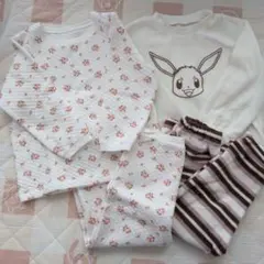 ユニクロ　GU　花柄　イーブイ　パジャマ　110　2点セット　美品