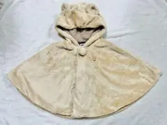 ミキハウス　ポンチョ　70 80 90 クマ　ミミ付き　ベージュ　男の子　女の子