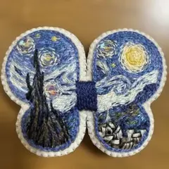 刺繍ブローチ 絵画 猫 小鳥 モネ ゴッホ ミュシャ - メルカリ