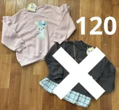 新品未使用！ウサギ刺繍　裏起毛トレーナー 120cm バースデイ