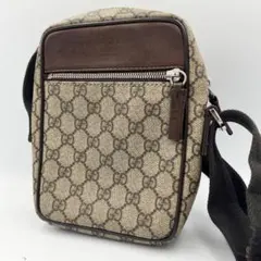 美品✨グッチ ショルダーバッグ 斜め掛け GGスプリーム PVC×レザー