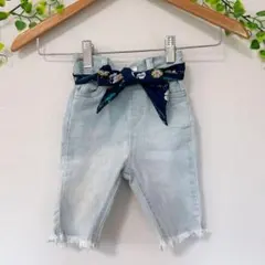 ライトブルーデニムパンツ（リボン付き）