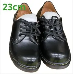 レディース　革靴　２３㎝　黒　ブラック　新品　天然皮革製　イエローステッチ　箱有