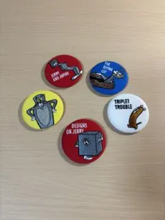 トムとジェリー 刺繍缶バッジ 5点セット