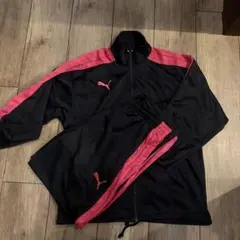 PUMA ジャージ上下セット 黒/ピンク